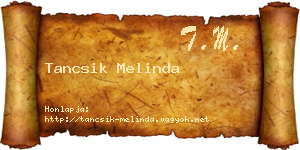 Tancsik Melinda névjegykártya